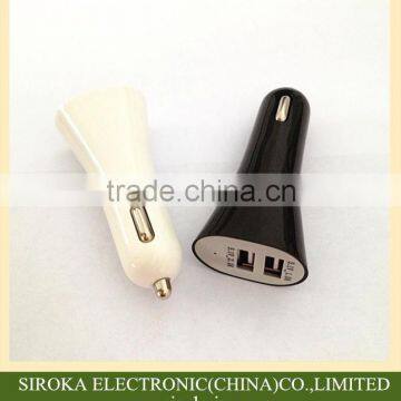 Promotional 2.1A+1A Dual In-car Charger 5V 2 in 1 Car Charger With IC Smart Chip