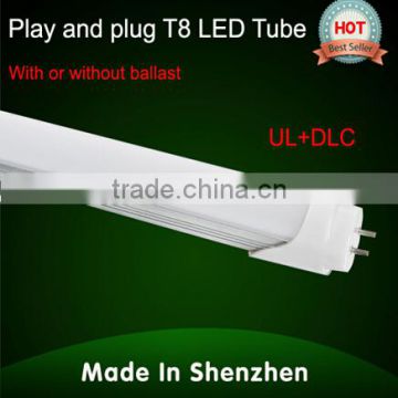 DLC 3.0 UL cUL TUV SAA CE certified led tube light 130lm/w CRI>83 t8 led tube