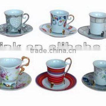 Super quality hot-sale coffee cup and saucer ceramic set