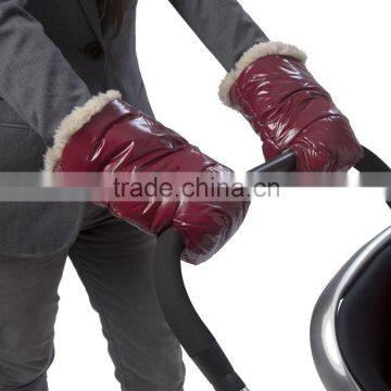 Leather windproof Baby pram hold gloves