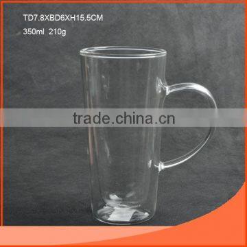 350ml clear double wall glass cup with a handle                        
                                                                                Supplier's Choice