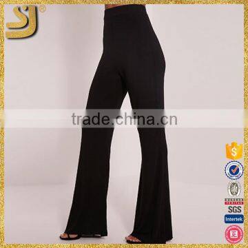 Custom Hot Sexy Slimming Women Stretch Pants, New Arrival Women Black Flared Trousers photo-4