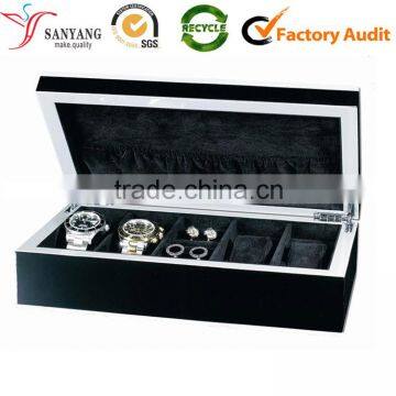 High quality factory made watch gift jewelry packaging box custom silver hardware