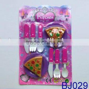 Mini breakfast food toy pizza with spoon and knife for kids