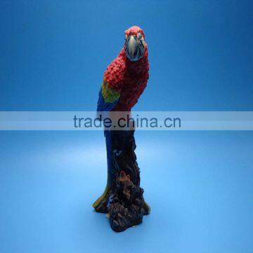 Competitive Resin Red parrot sculpture for garden decorations