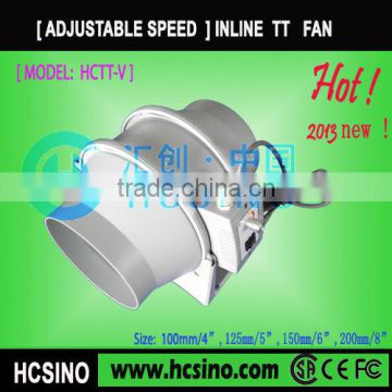 Adjustable speed Inline mixed flow fan