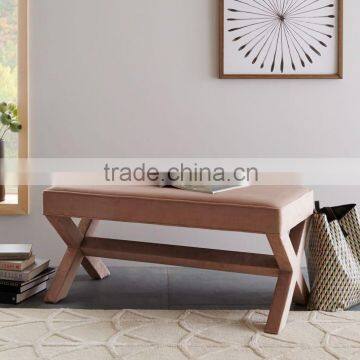 Cross Base Upholstered Bench OT-824