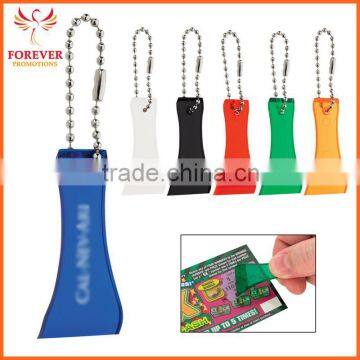 2015 Cheap PVC Promo Gifts Bead Chain Translucent Keychain Use For Scratch -off Ticket                        
                                                Quality Choice