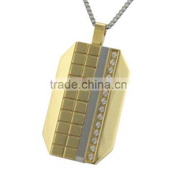 New Design Gold Pendant With CNC White Rhinestone for Men