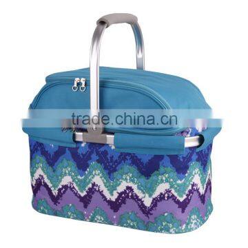 Folding Insulated Cooler Aluminium Frame Picnic Basket