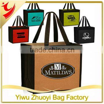 Promotional Laminated Large Jute Big Beach Bag Laminated