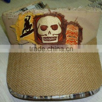 Embrodiery applique sunvisor cap