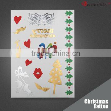 Christmas Metallic Foil Gold Temporary Tattoo