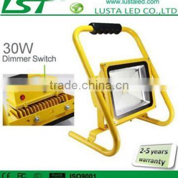 30W LED Flood Lights IP65 Outdoor Battery Work Lights 15V DC Dimmable Epistar LED Flood Lights Rechargeable