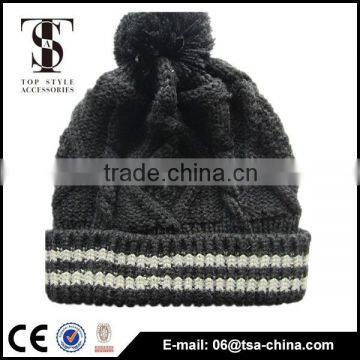 Black color 2015 Fashionable design acrylic custom design winter hat