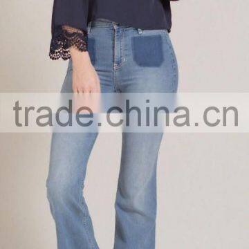 most popular womens wingtage high waist denim bell-bottoms womens jeans                        
                                                Quality Choice