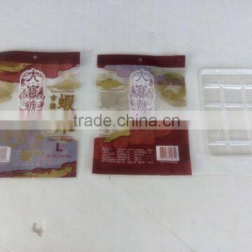 85 grams/3 oz Plastic Dried Shrimp Packaging Bag With PET Blister Packaging Tray