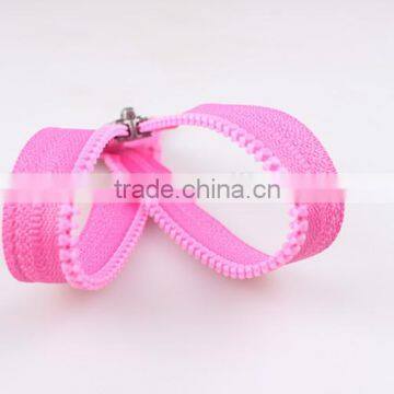 #8 color Teeth Zipper Auto Lock Slider Plastic Zipper for bag