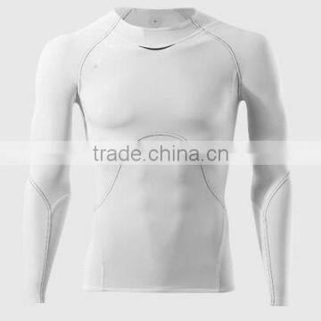 long sleeve compression shirt with low moq white color