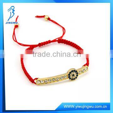 Gold Cross CZ Bracelet With Red Line Hot Sell