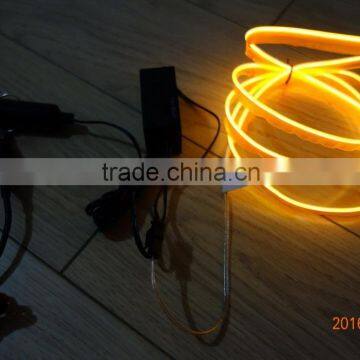 DC12V Flash Car seat lighting decoration"Polar light 2"2.2mm Orange Single welt EL WIRE