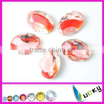 Wholesale fruit glass jewelry beads crystal material egg shape stones new design flower color