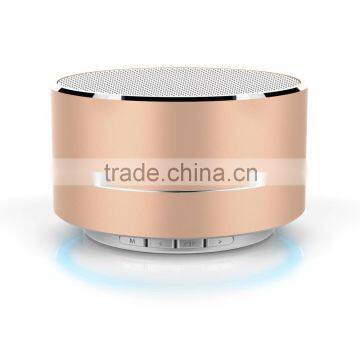 2016 New Products A10 Promotional Portable Wireless Aluminum Mini Round Led Light Bluetooth Speaker Music Player