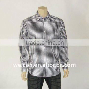 Chinese factory processing ODM OEM Men's 100% cotton casual long sleeve stylish check shirt