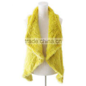 Real Mink Fur Woman Vest With Big Collar hand knitted mink fur shawl ,KZ14076