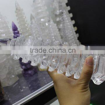 hand carved natural rock clear crystal tower