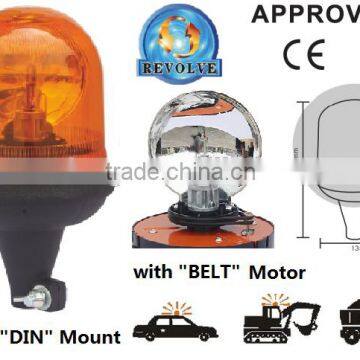 E-MARK Revolving Halogen Warning Light, ECE MARK Rotating Halogen Warning Beacon(SR-BL-502R-9) Flexible Europe DIN Mount Pole