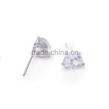 Wholesale Clear Cubic Zirconia Heart Stud Earrings
