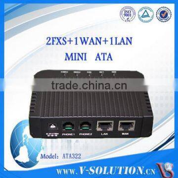 2FXS+1WAN+1LAN VoIP Gateway Phone Adapter SIP Protocol Analog Telephone Adapter Made in China