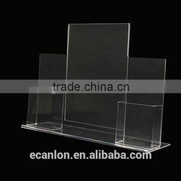 Brochure holder with business card pocket