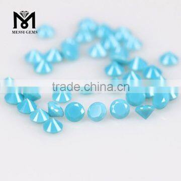 In Stock Price Round Machine Cut Crystal Turquoise Nano Gemstone