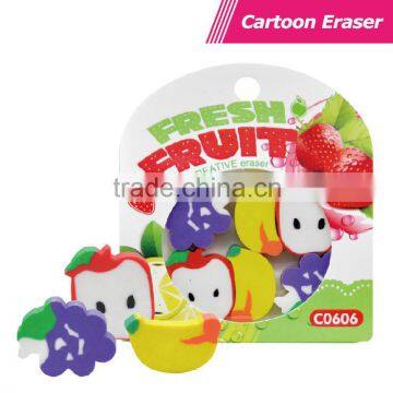 multi-color cute fruit shaped erasers