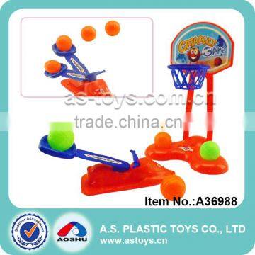 Plastic tabletop basketball catapult game