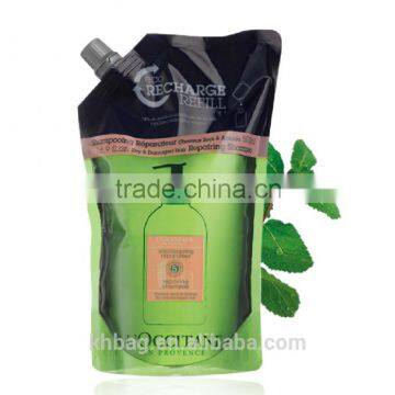 Resealable plastic spout packaging bag for liquid