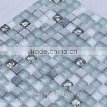 Mix Color Crystal Glass Mix Stone Mosaic 15X15MM