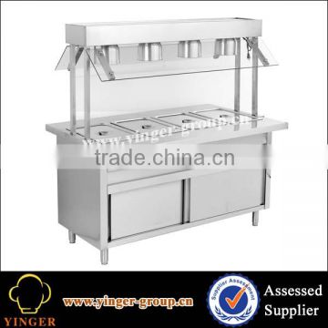 commercial electric stainless steel hot bain marie with cabinet electrial fast food equipment