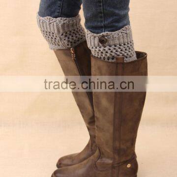 New fashion ladies keep warmers socks noble fastener style weaving socks