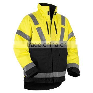 Yellow/Black Hi-Vis Winter Jacket Mens Safety Workwear