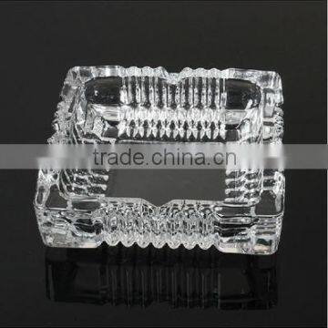 Round and Square Office Glassware Cigar Ashtray Glass Ashtray Heavy Leaves Engraved Colors photo-3