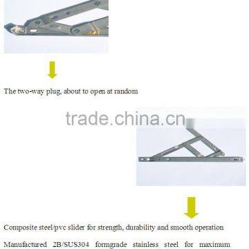 ss304 ss201 Aluminum window hinge active compression egress side hung friction stay