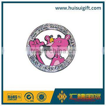 wholesale promotional fashionable plating badges colorful glitter logo pin