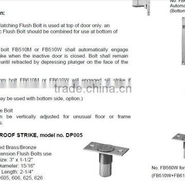 UL Listed Constant Self Latching Flush Bolts "3 Houre Fire Rating" - Same Source Where All BIG Companies Make