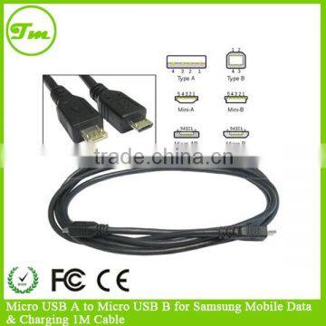 Micro USB A to Micro USB B for Samsung Mobile Data & Charging 1M Cable