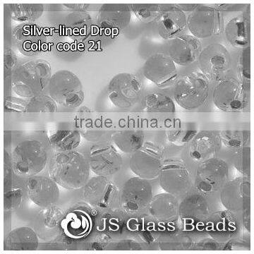 High Quality Fashion JS Glass Seed Beads - 21# 8/0 Silver-lined Drop Beads For Garment & Jewelry