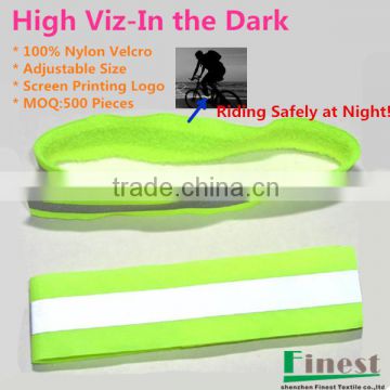 Yellow Color Fluorescent Hook Loop Strap