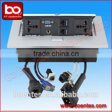 Zinc Alloy Desktop Pop Up Box With Power Socket and Extension Cable Connector